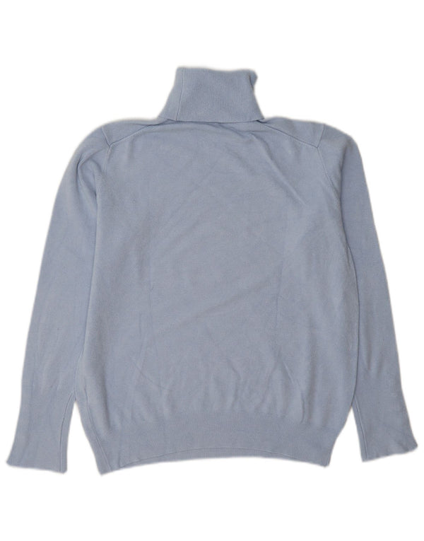 Suéter feminino Zara com gola redonda e viscose azul grande Reino Unido 14