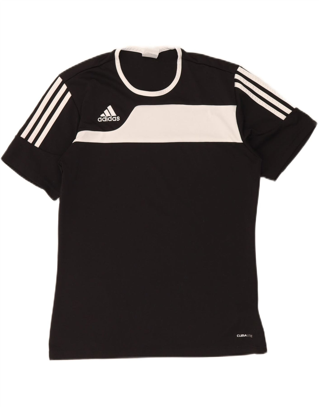 ADIDAS Mens Climalite Camiseta Top Pequeno Preto Colourblock Poliéster