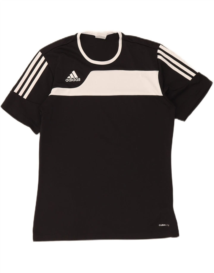 ADIDAS Mens Climalite Camiseta Top Pequeno Preto Colourblock Poliéster
