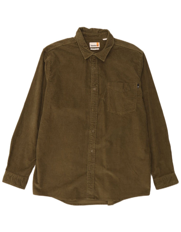 Camisa masculina de veludo Timberland Original Fit XL algodão cáqui