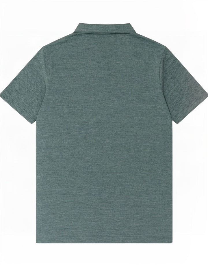 Camisa polo masculina Columbia poliéster manchado verde médio