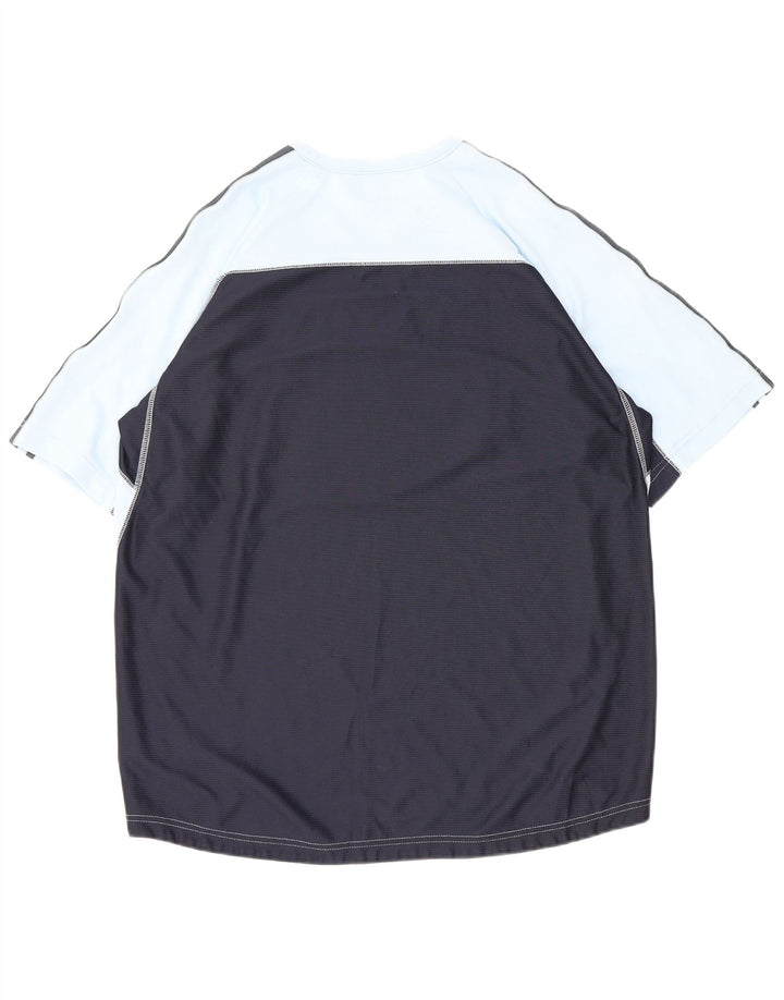 ADIDAS Mens Climacool T-Shirt Top Grande Azul Marinho Colourblock Poliéster