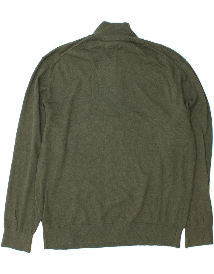 NAUTICA Mens Zip Neck Jumper Sweater XL Green Cotton Vintage Nautica and Second-Hand Nautica from Messina Hembry 