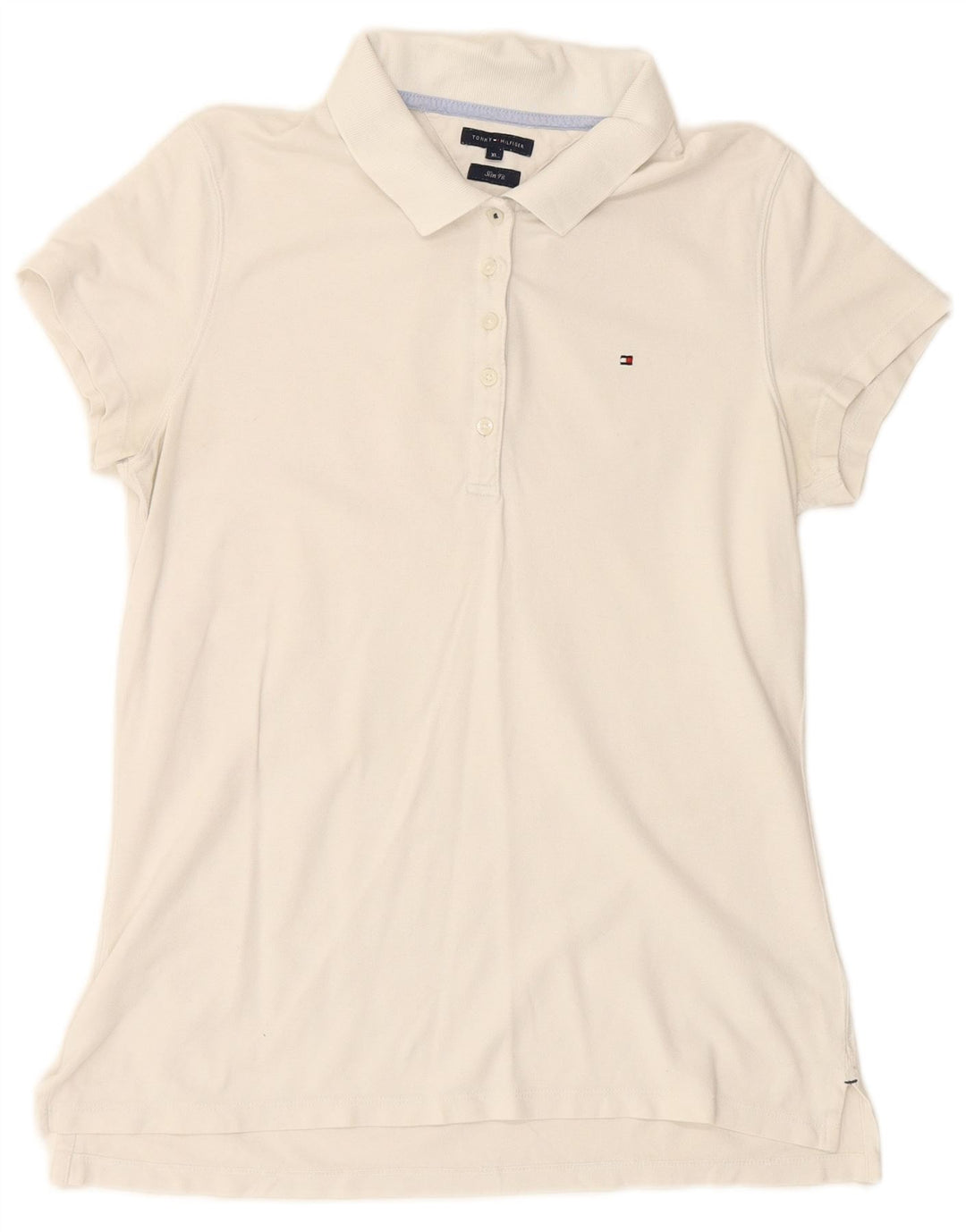 Camisa polo feminina TOMMY HILFIGER UK 18 XL algodão branco