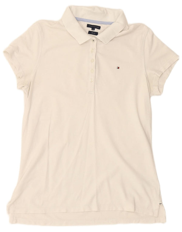 Camisa polo feminina TOMMY HILFIGER UK 18 XL algodão branco