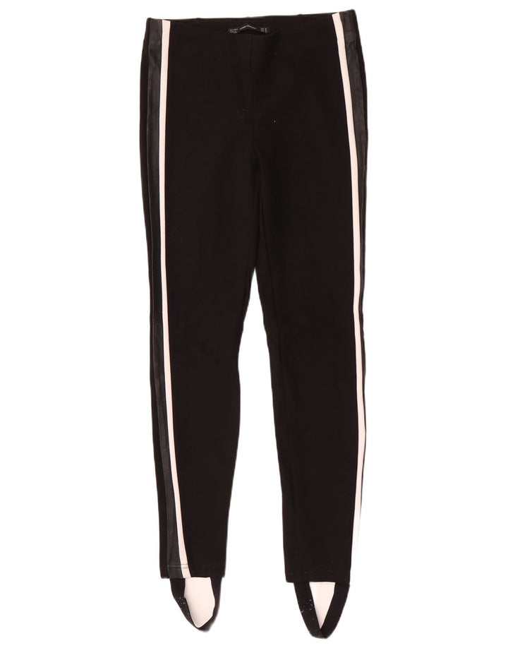 Zara Womens Trafaluc Stirrup Leggings UK 12 Medium Black Viscose