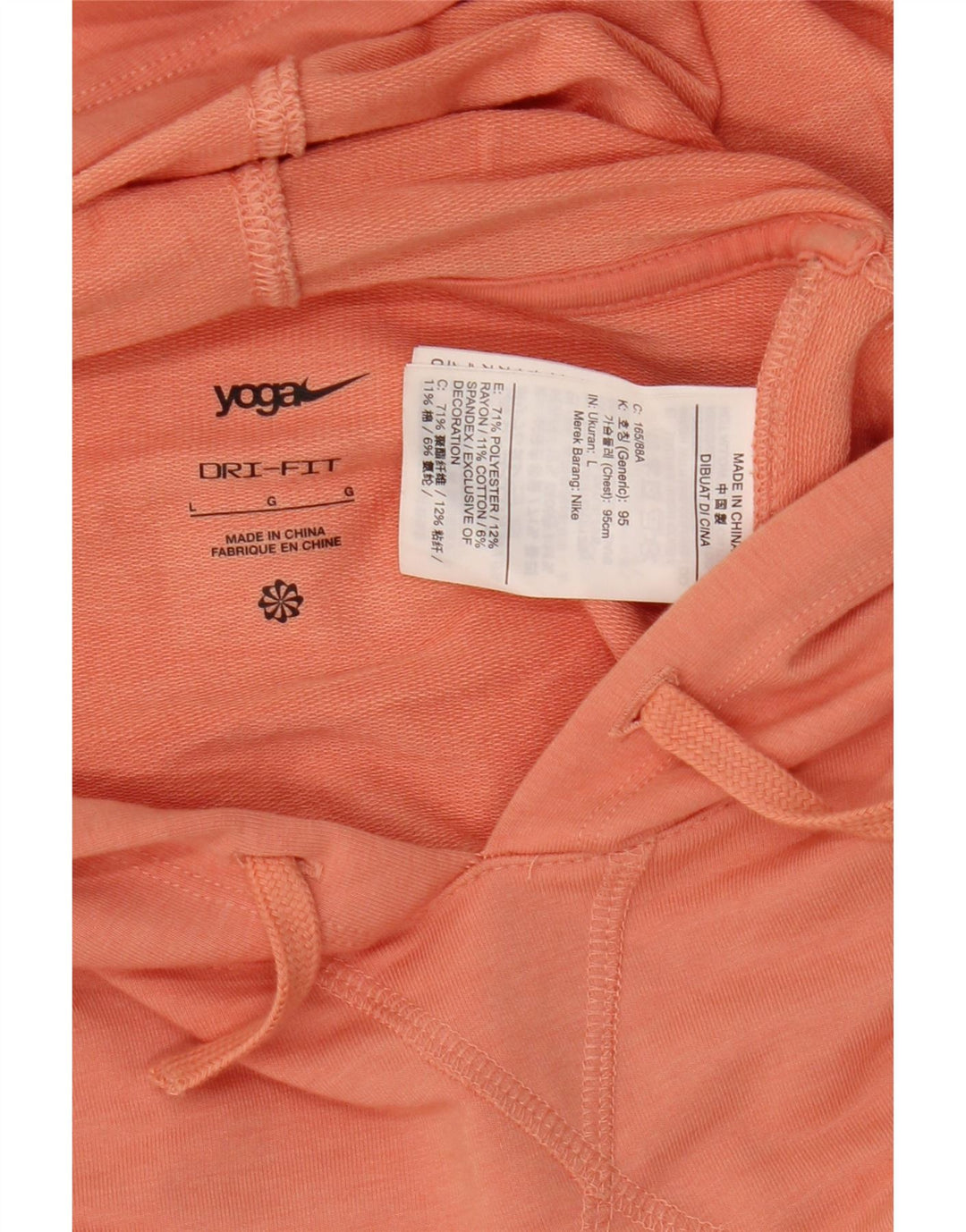Nike Womens Dri Fit Oversized Hoodie Jumper Reino Unido 16 Grande Laranja Poliéster