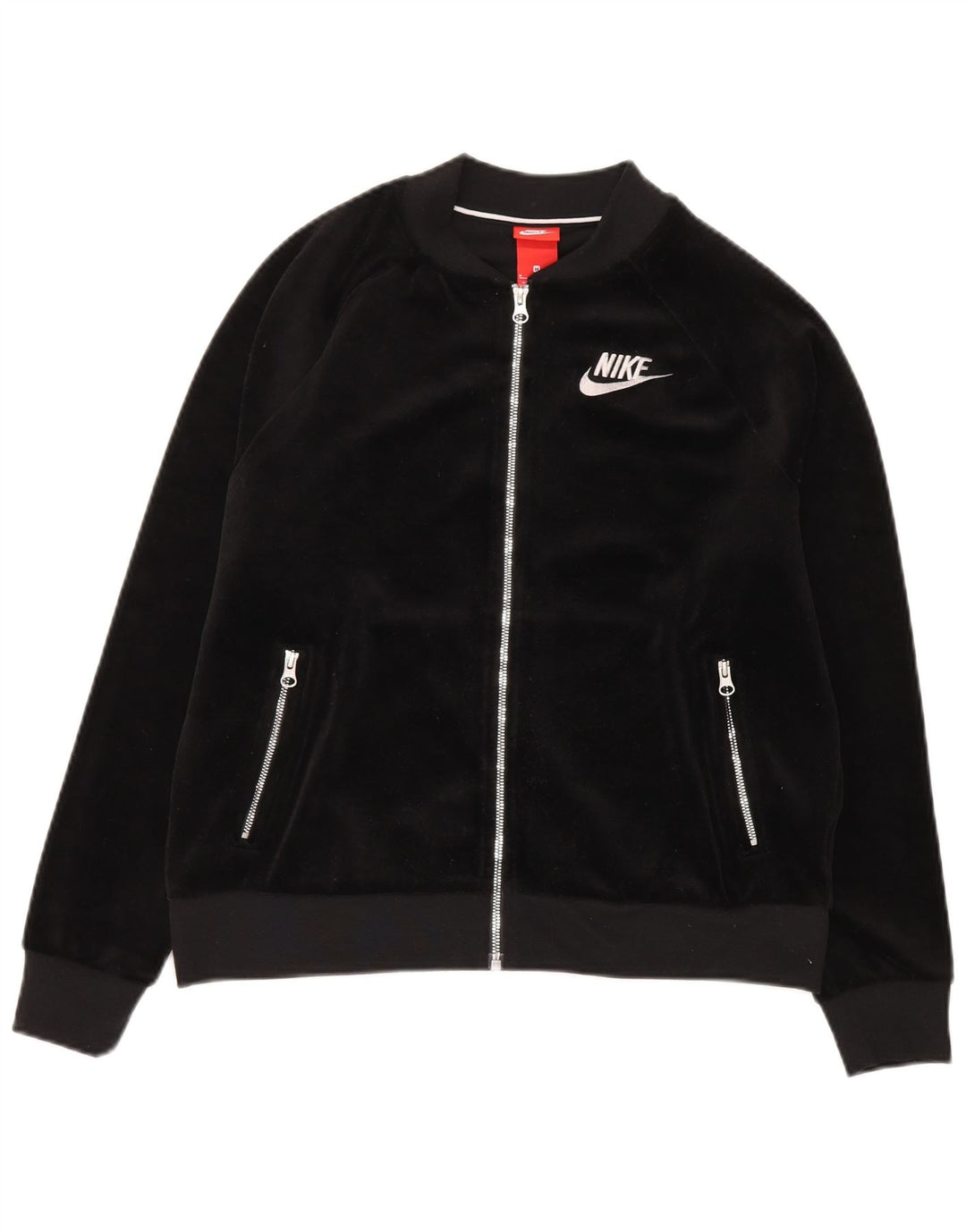 Jaqueta Nike Feminina Velour Tracksuit Top UK 14 Médio Preto Poliéster