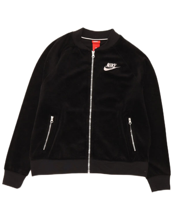 Jaqueta Nike Feminina Velour Tracksuit Top UK 14 Médio Preto Poliéster
