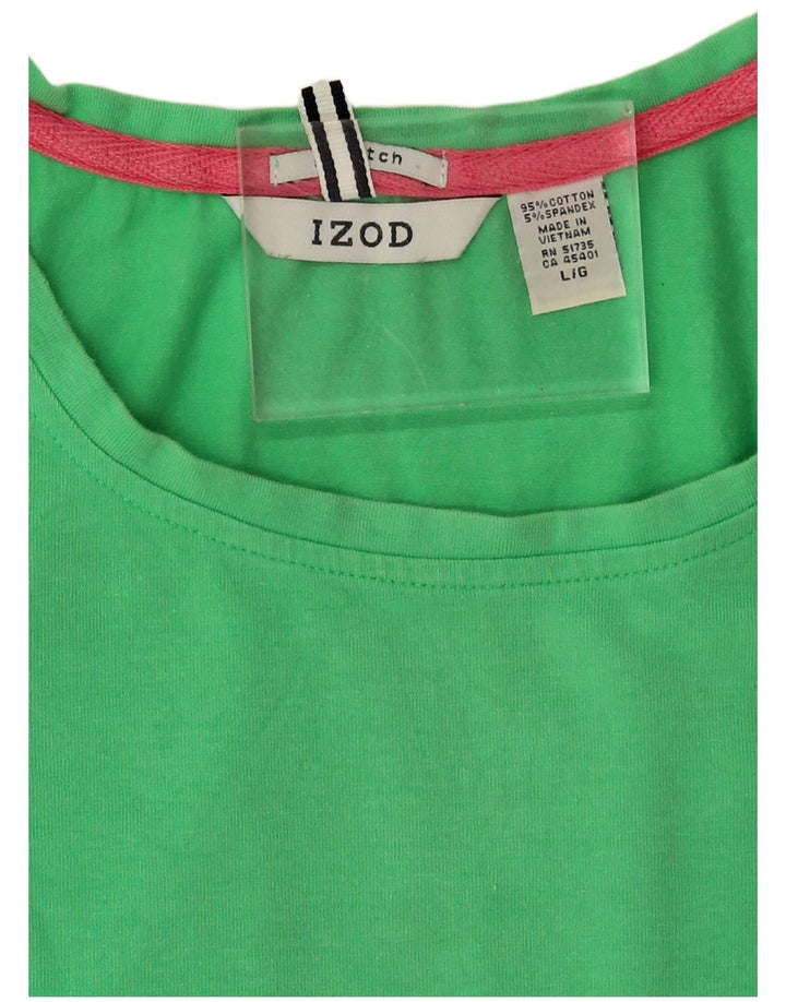 Camiseta feminina Izod UK 16 grande algodão verde