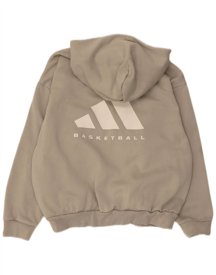 Adidas masculino gráfico oversized moletom com capuz pequeno bege