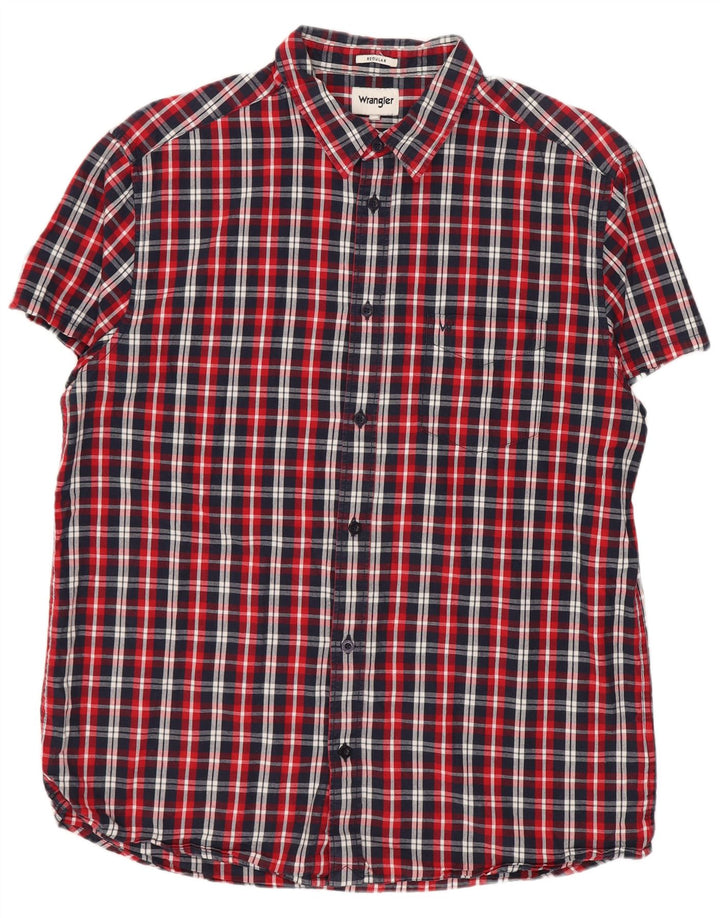 Camisa masculina de manga curta regular fit WRANGLER grande xadrez multicolorida