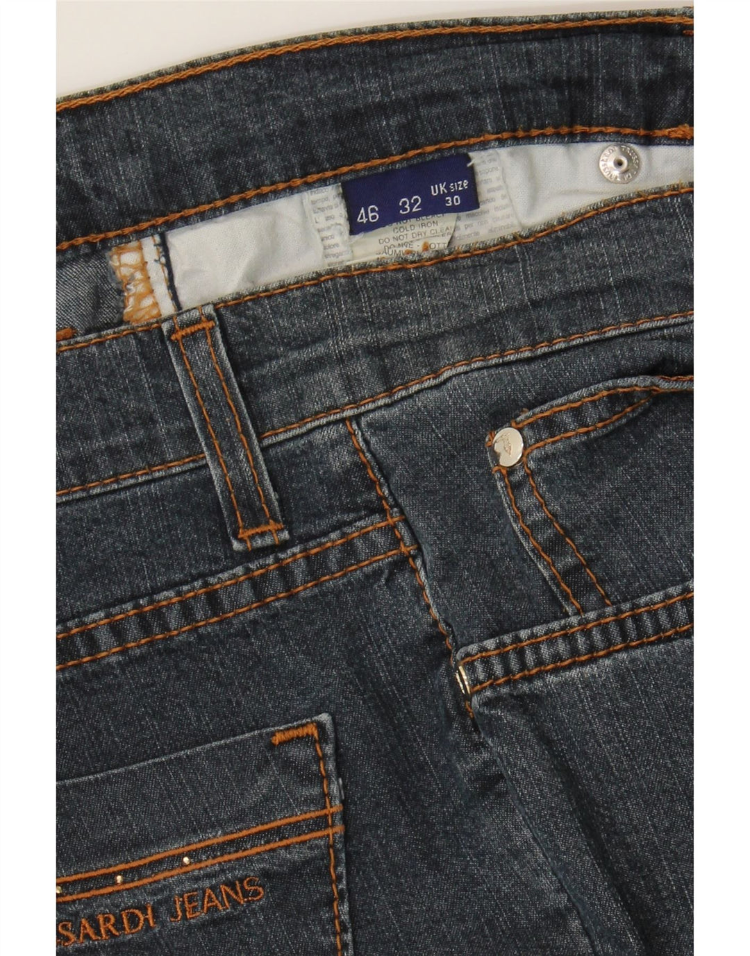 TRUSSARDI Womens Straight Jeans W30 L27 Blue Cotton Vintage Trussardi and Second-Hand Trussardi from Messina Hembry 