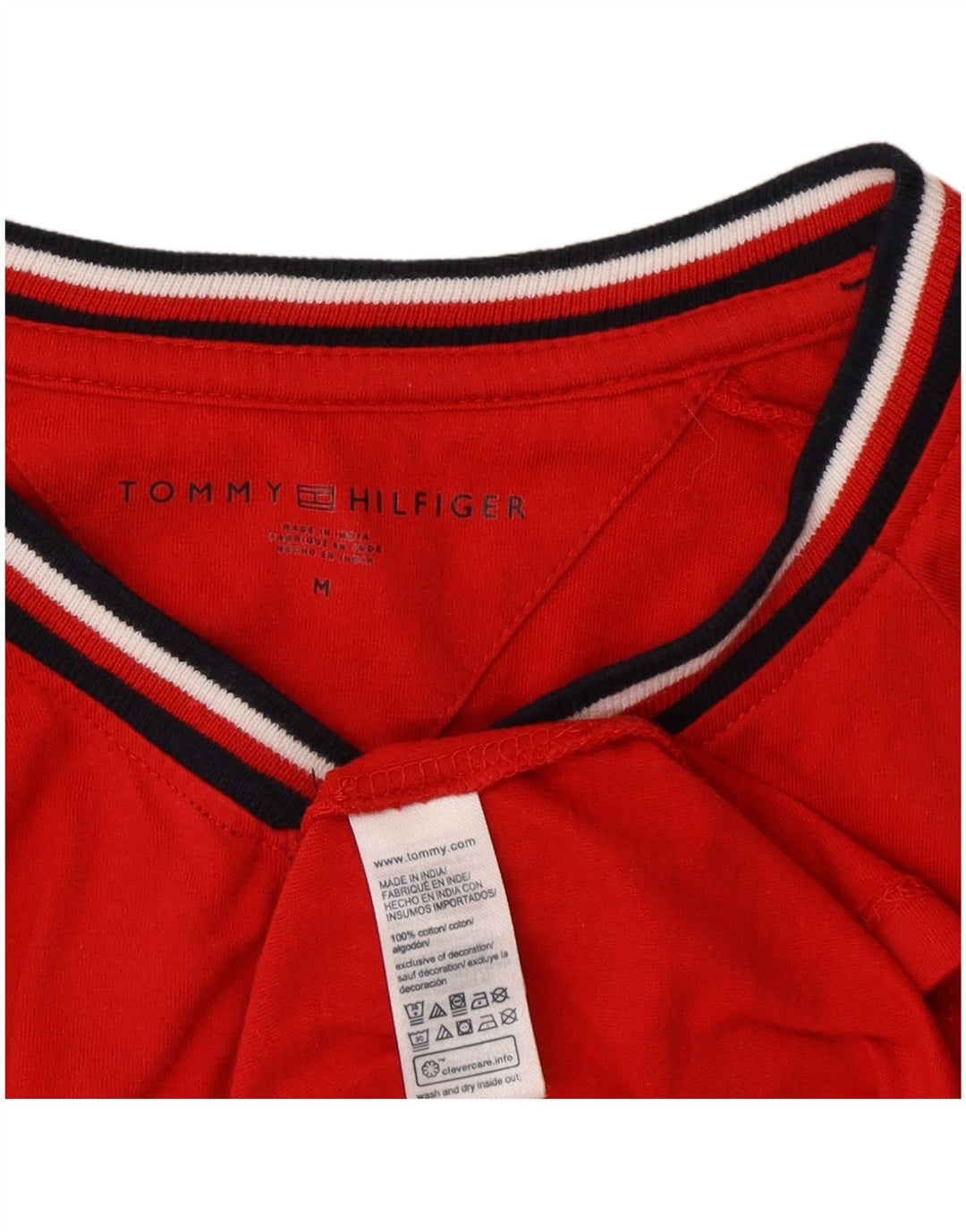 Camiseta masculina Tommy Hilfiger Top médio algodão vermelho