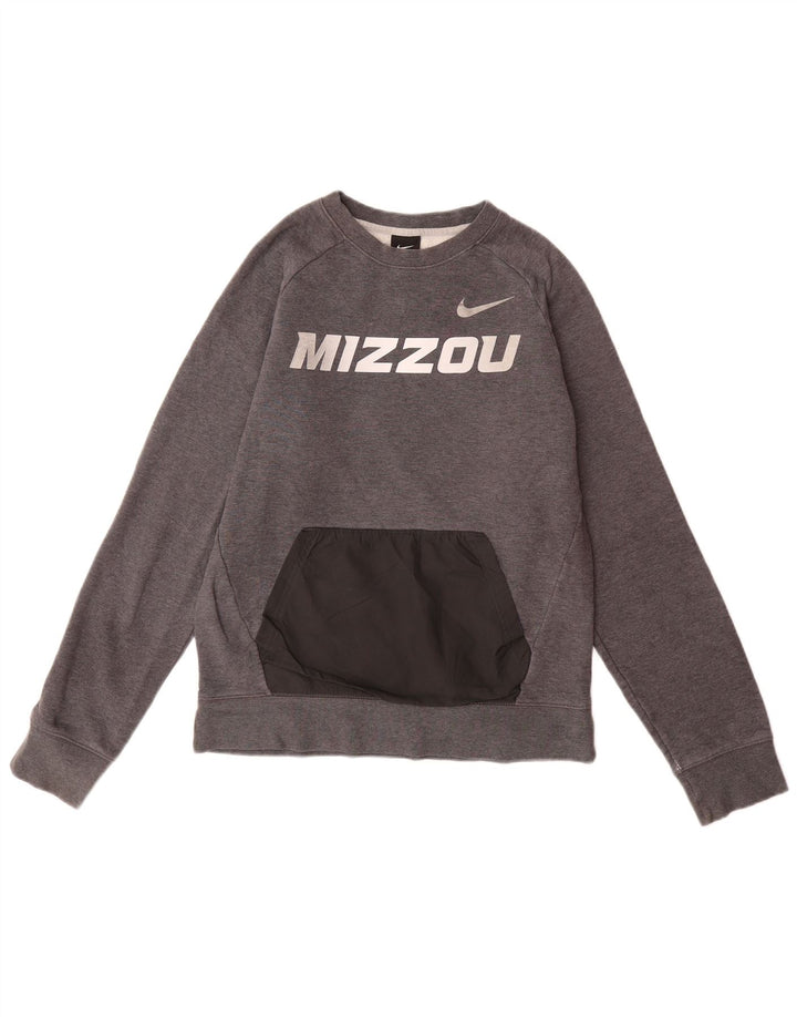 NIKE Masculino Mizzou Graphic Moletom Jumper Pequeno Algodão Cinza