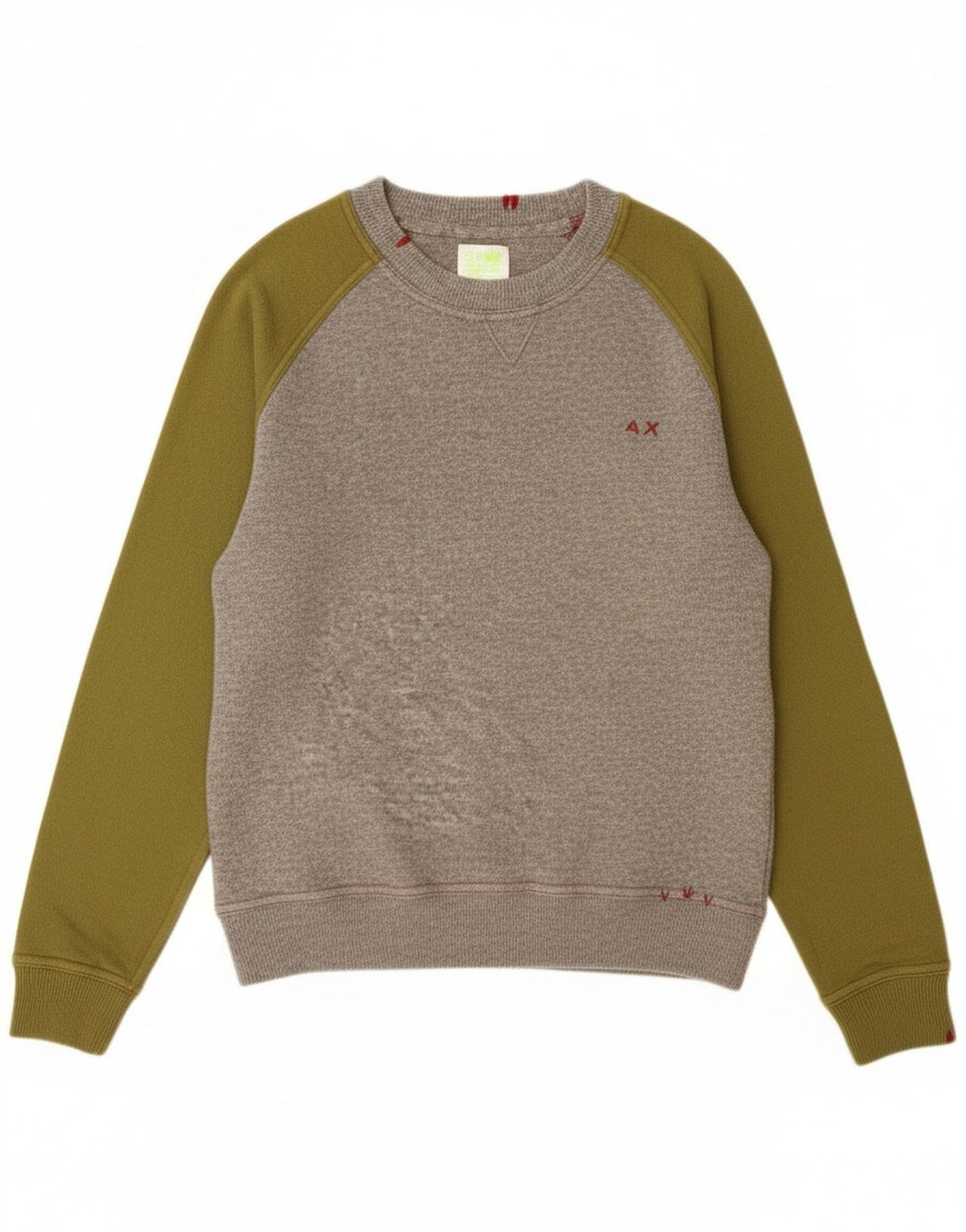 Suéter feminino Sun68 com gola canoa UK 14 bloco colorido cinza médio
