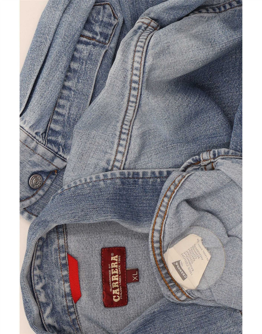 Camisa jeans masculina Carrera XL azul algodão