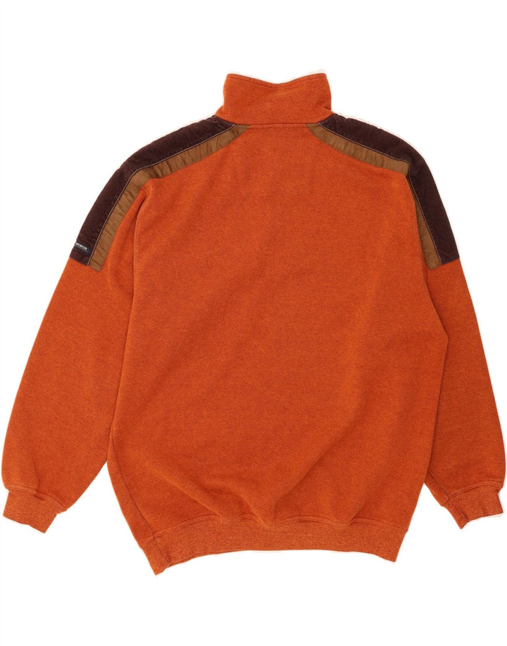 JIM SPENCER Mens Zip Neck Jumper Sweater XL Orange Cotton Vintage Jim Spencer and Second-Hand Jim Spencer from Messina Hembry 