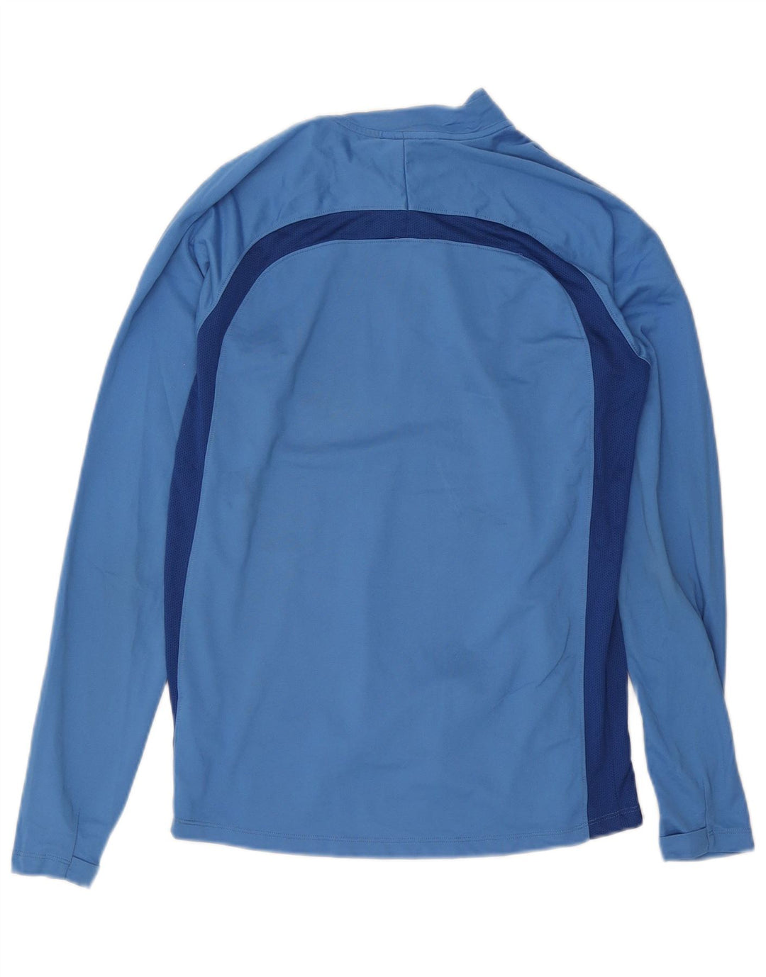 Nike Mens Dri Fit Zip Neck Pullover Treino Top Médio Azul Colourblock