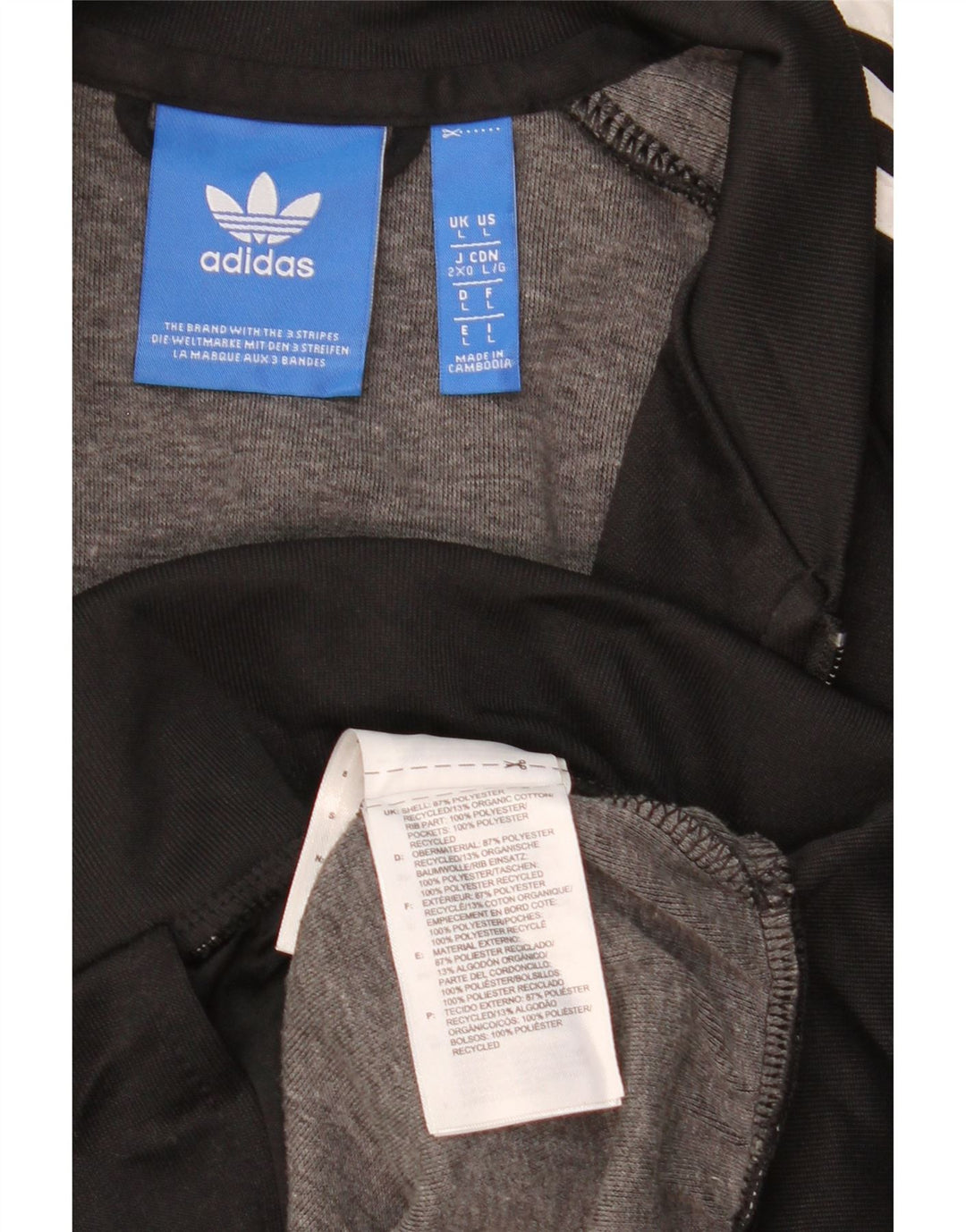 ADIDAS Mens Tracksuit Top Jacket Grande Poliéster Preto