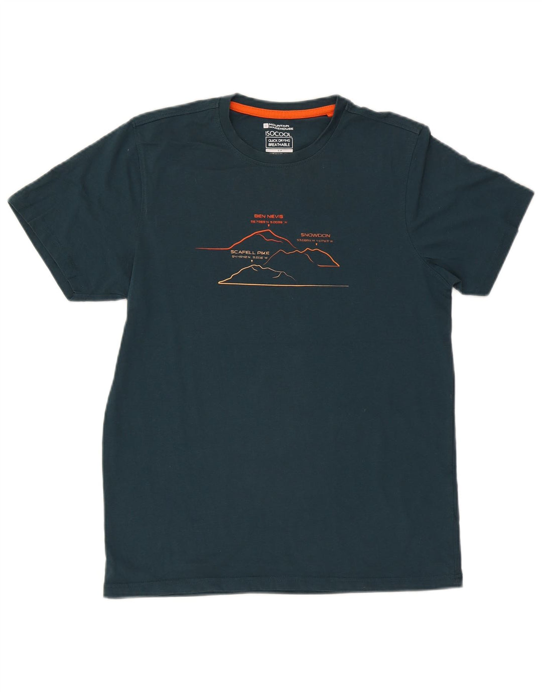 Camiseta masculina gráfica IsoCool da Mountain Warehouse, top pequeno de algodão verde