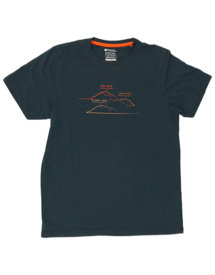 Camiseta masculina gráfica IsoCool da Mountain Warehouse, top pequeno de algodão verde