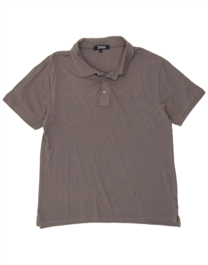 Camisa polo masculina TRUSSARDI grande cinza