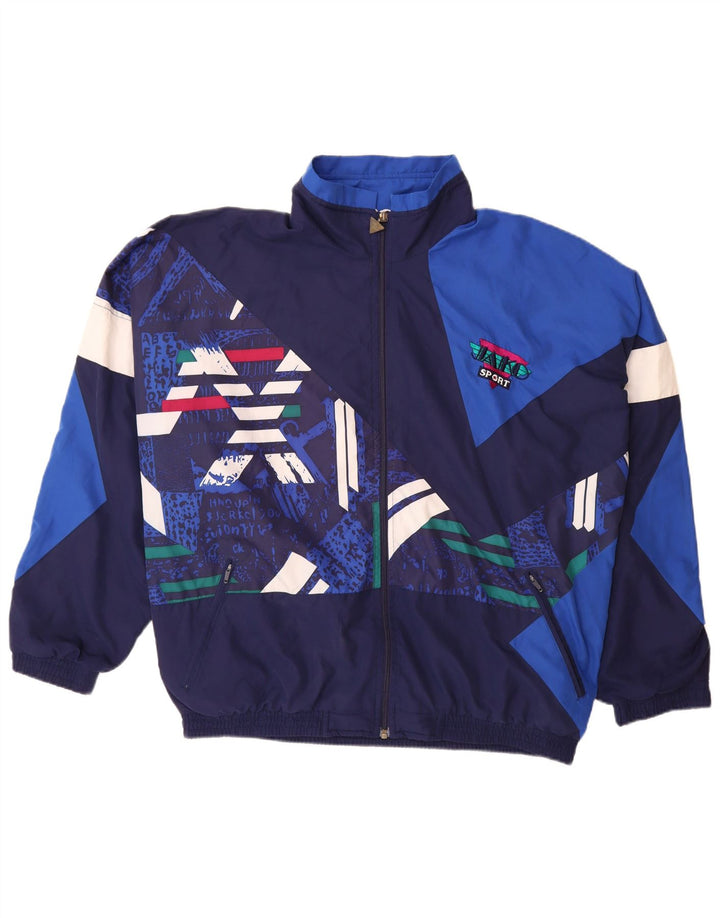 Jaqueta masculina de agasalho gráfico JAKO 2XL azul marinho bloco colorido