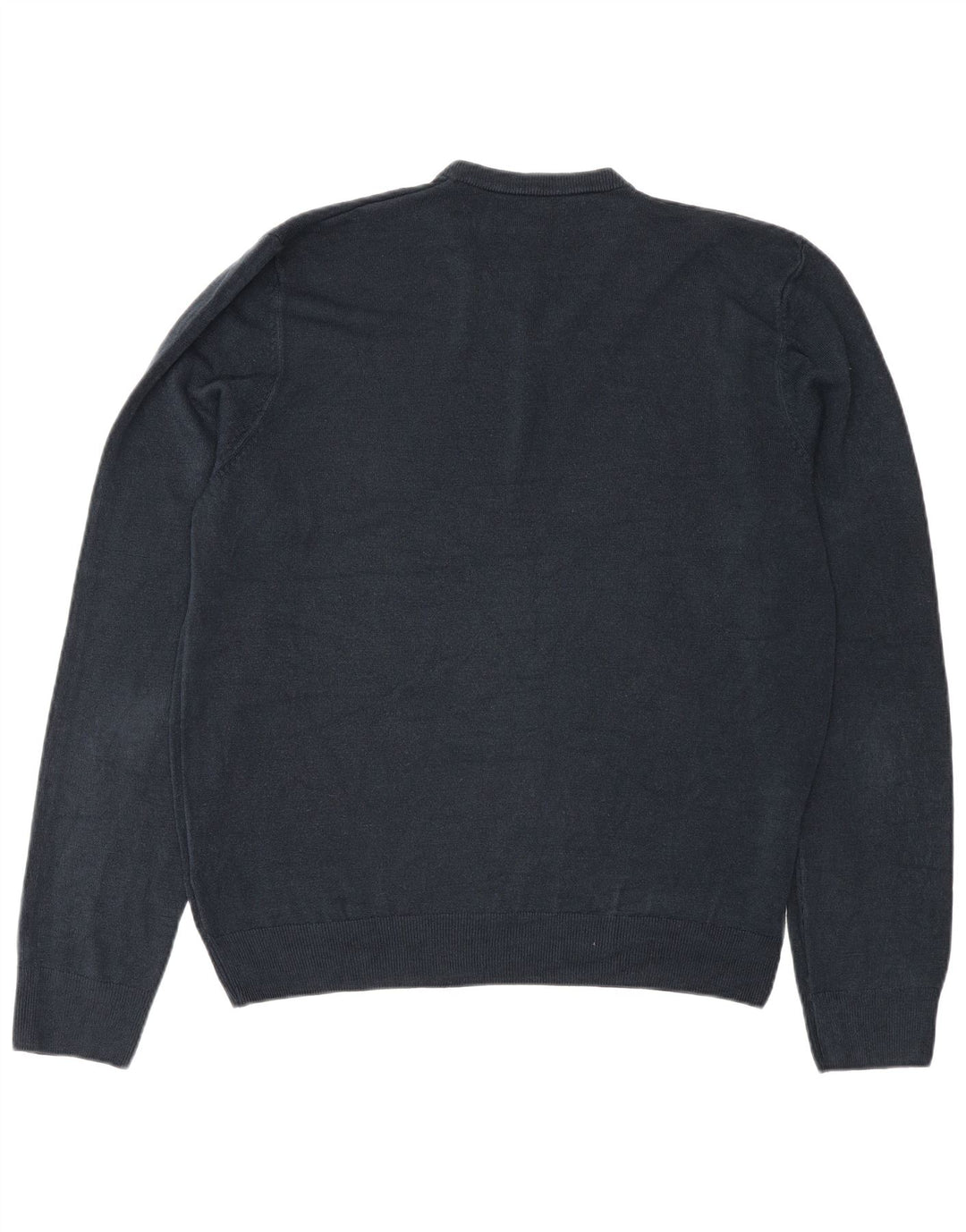 Suéter masculino Marks & Spencer com decote em V médio azul marinho acrílico