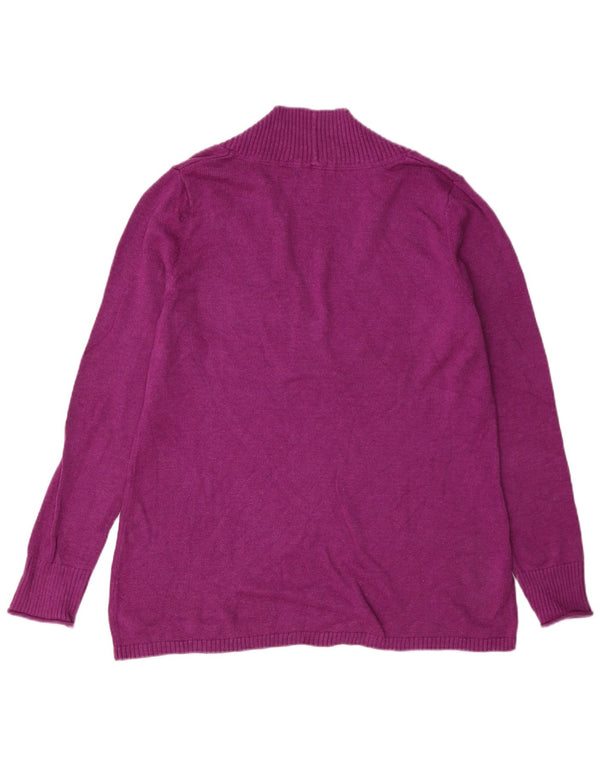 Suéter feminino Eddie Bauer com decote em V Reino Unido 16 grande algodão roxo