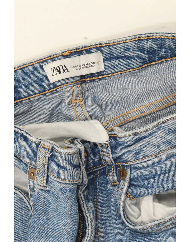 Zara Calça Jeans Feminina Flared EU 40 Médio W30 L30 Azul