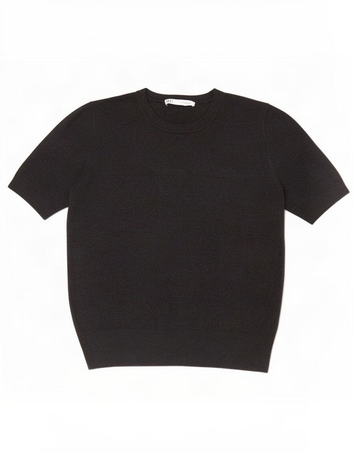 Blusa feminina de manga curta Zara Top UK 12 cinza médio