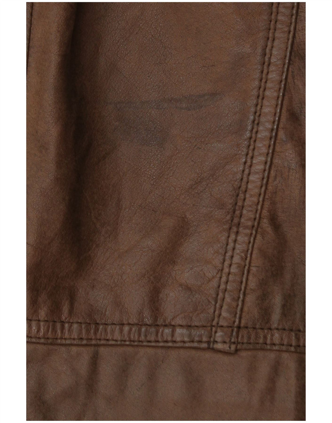 Jaqueta de couro oversized feminina vintage EU 44 XL couro marrom