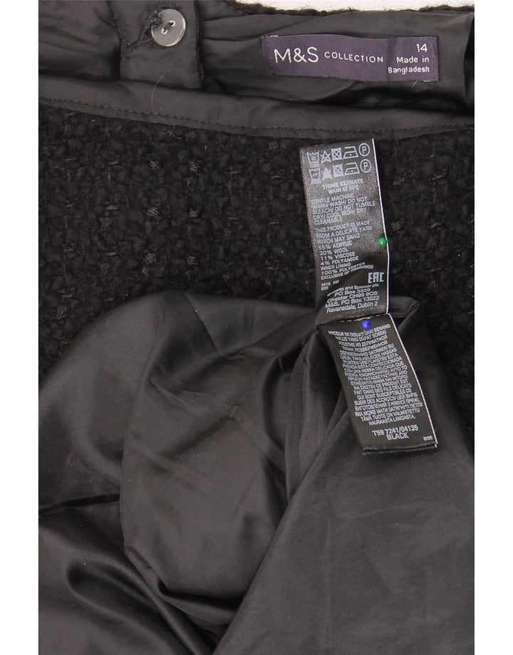 Minissaia feminina Marks & Spencer Reino Unido 14 médio W32 acrílico preto
