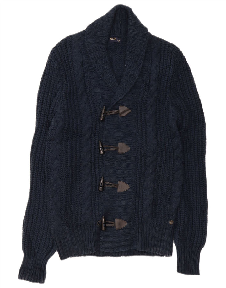 Rifle Suéter Cardigan Masculino Grande Acrílico Azul Marinho