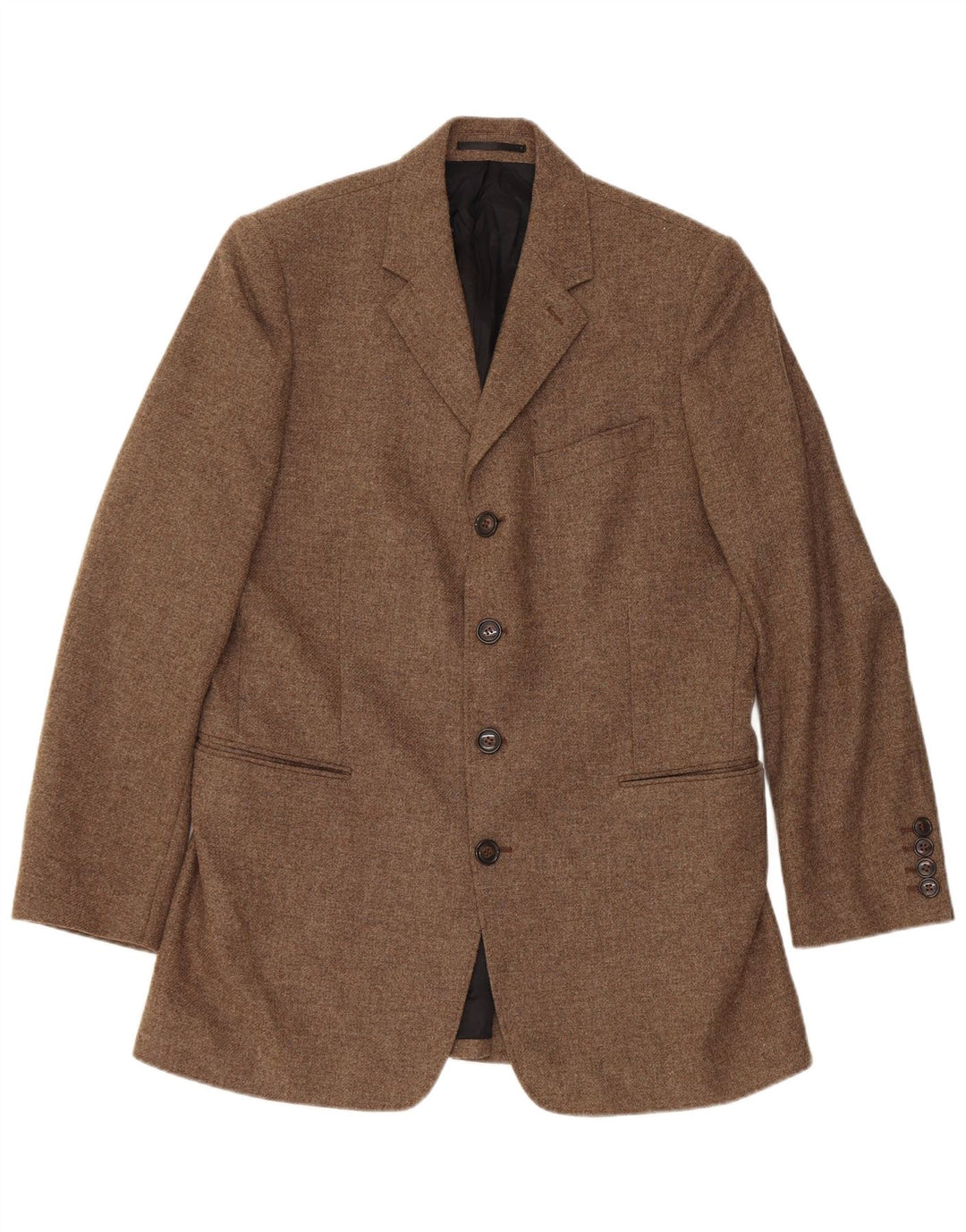 Jaqueta Blazer Masculina Reiss com 4 Botões UK 40 Lã Marrom Grande