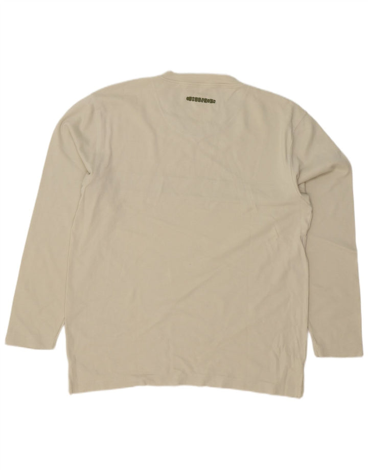 MUSTANG Mens Top Manga Longa Grande Algodão Listrado Verde
