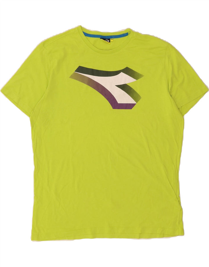 DIADORA Mens Graphic T-Shirt Top 2XL Green Cotton Vintage Diadora and Second-Hand Diadora from Messina Hembry 