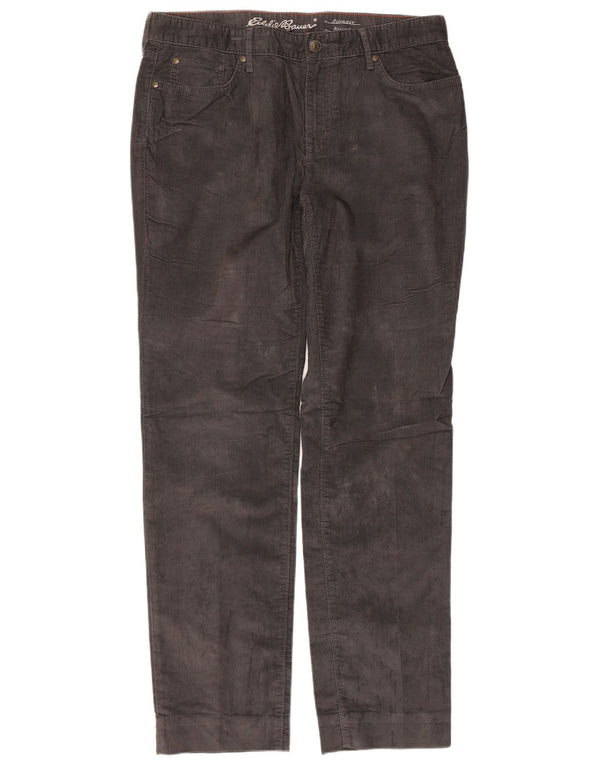 Eddie Bauer Womens Corduroy Trousers US 12 Large W36 L32 Grey Cotton