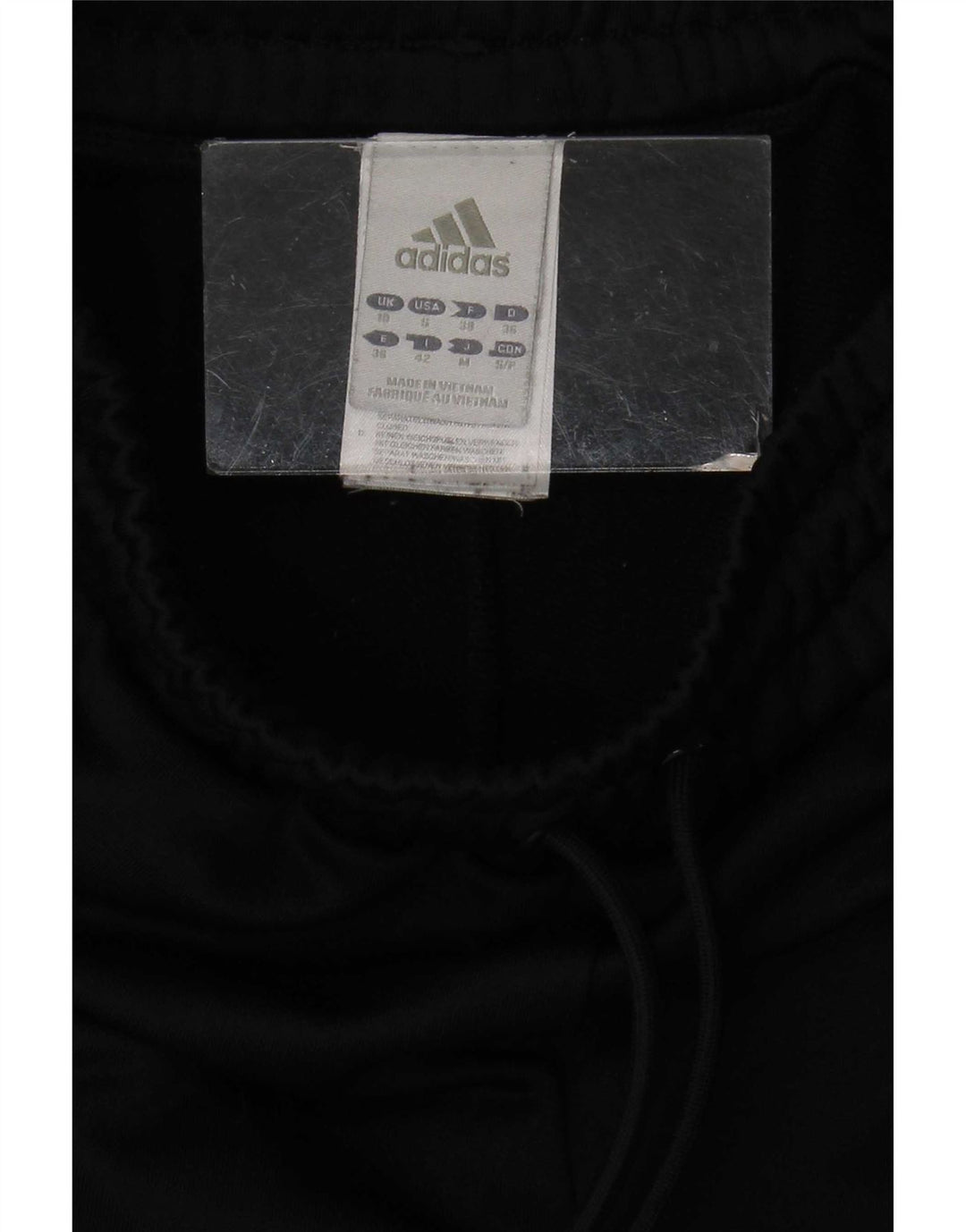 Calça de treino feminina Adidas UK 10 pequena poliéster preto