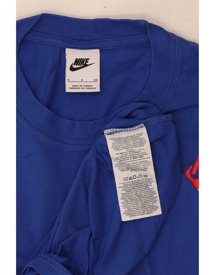 Camiseta Nike masculina gráfica Top pequeno algodão azul