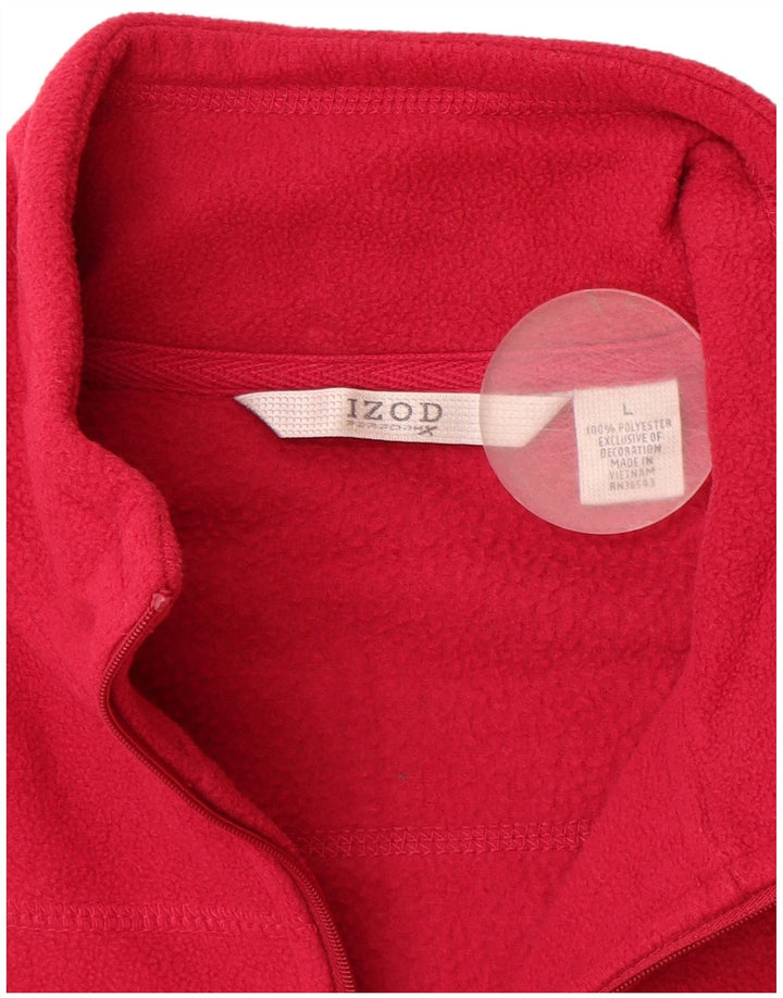 Jaqueta de lã feminina Izod UK 16 grande poliéster rosa