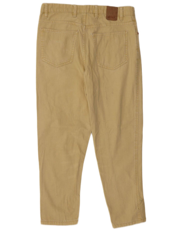 Zara Jeans Cônicos Femininos EU 40 Médio W31 L25 Algodão Amarelo