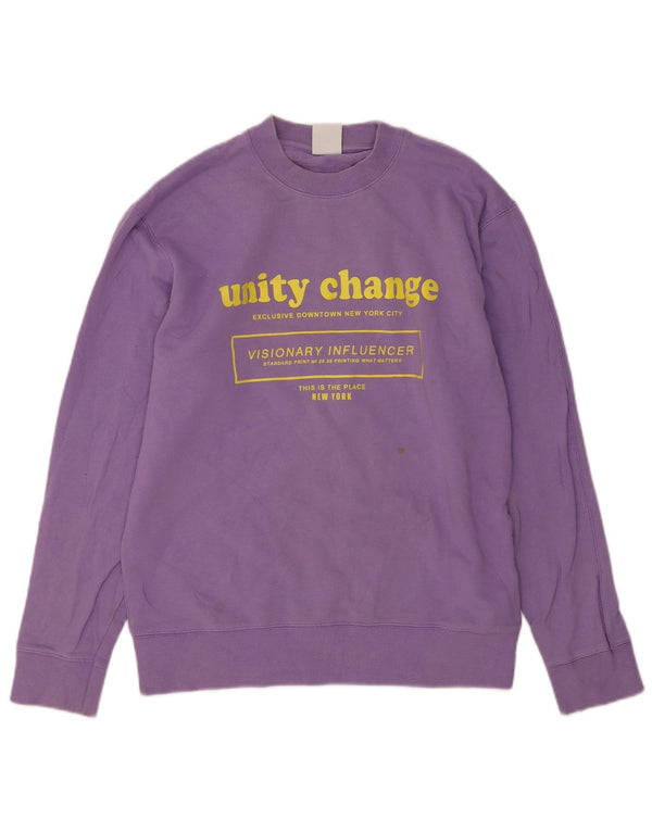 Zara moletom gráfico masculino jumper pequeno roxo algodão