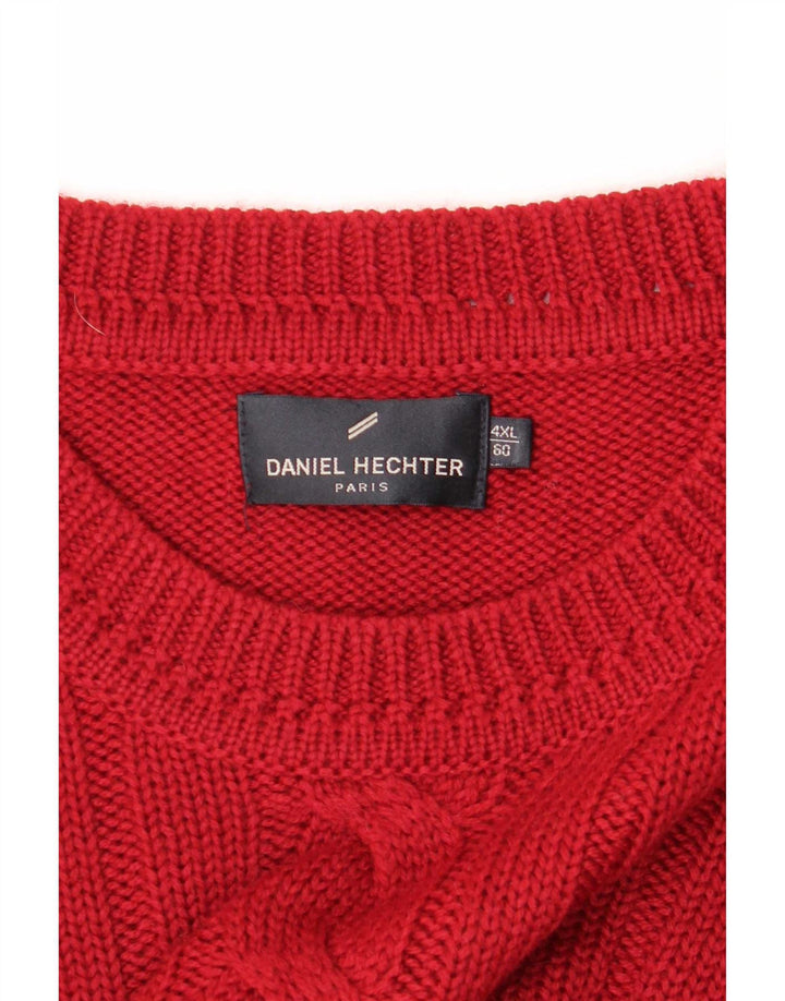 Daniel Hechter Suéter masculino com gola redonda 4XL lã cor de vinho