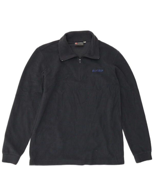 LOTTO Suéter masculino de lã com zíper e gola grande poliéster azul marinho