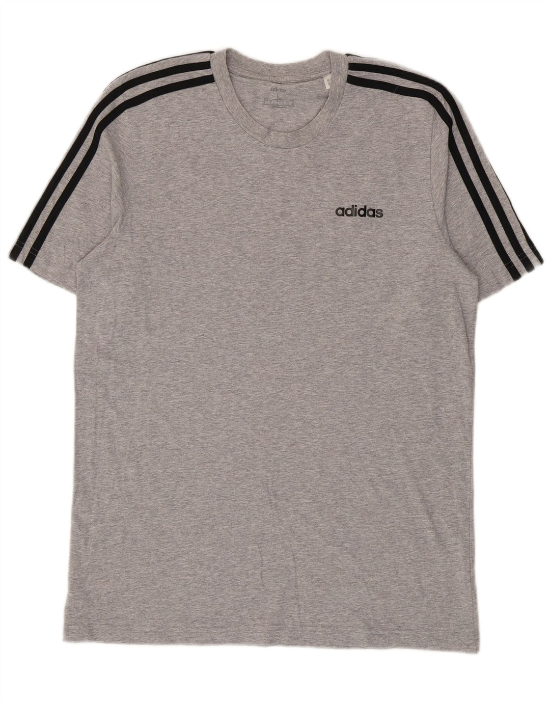 Camiseta masculina Adidas grande algodão manchado cinza