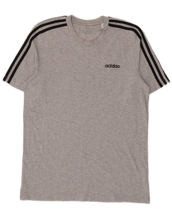 Camiseta masculina Adidas grande algodão manchado cinza