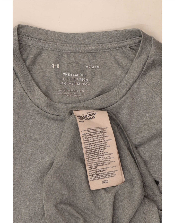 Camiseta masculina Under Armour Top poliéster manchado cinza médio