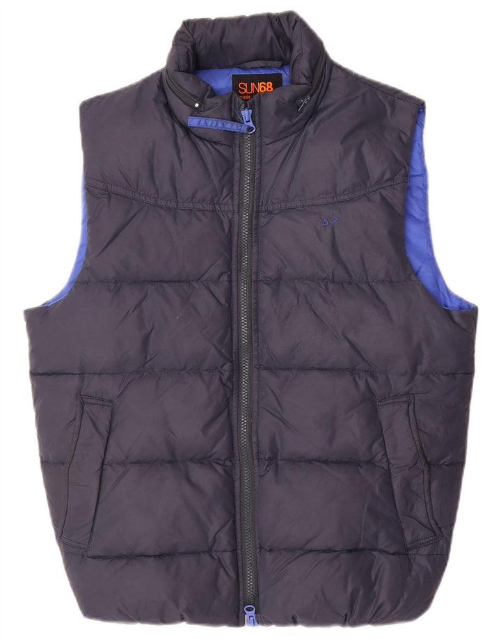 Colete acolchoado masculino Sun68 UK 36 pequeno azul marinho poliamida